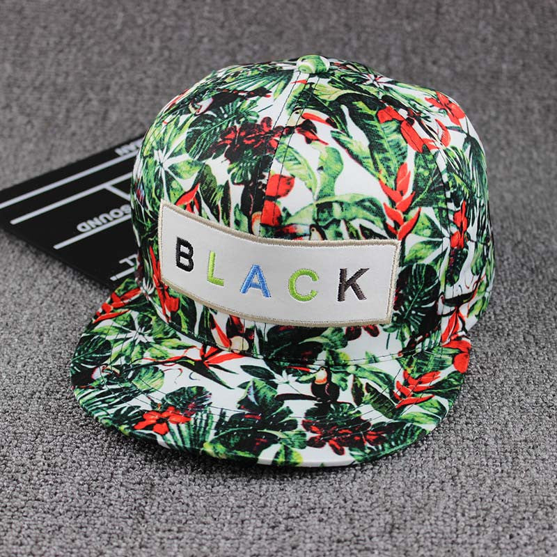 New Style Flower Label Snapback Cap Hip Hop Cap Floral Casquette Snap Back Fashion Baseball Cap